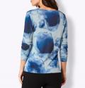 Lyocell-Merino-Pullover hellblau-marine-bedruckt