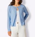 Lyocell-Mix-Strickjacke mit Glitzersteinchen hellblau