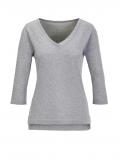 Lyocell-Schurwolle-Pullover mit Strass silber