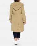 Lyocell-Trenchcoat mit Kapuze cappuccino