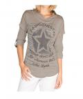 Marken-2-in-1-Shirt-Bluse taupe