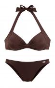 Marken-Bandeau-Bikini braun