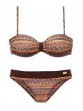 Marken-Bandeau-Bikini braun-orange