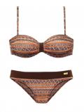 Marken-Bandeau-Bikini braun-orange Gr. 34 A/B Cup