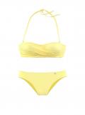 Marken-Bandeau-Bikini hellgelb Cup-C