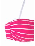 Marken-Bandeau-Bikini pink-weiß C/D-Cup