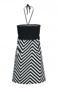 Marken-Bandeaukleid schwarz-weiß