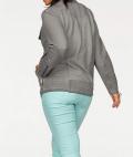 Marken-Bikerjacke grau