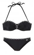 Marken-Bikini schwarz B-Cup