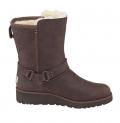 Marken-Boots mit Lammfell braun