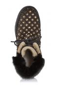 Marken-Boots schwarz-braun