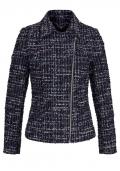 Marken-Bouclé-Bikerjacke schwarz-bunt