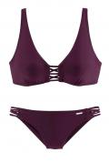 Marken-Bügel-Bikini aubergine D-Cup