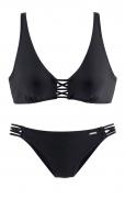 Marken-Bügel-Bikini schwarz E-Cup