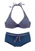 Marken-Bügelbikini blue-stripe