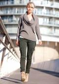 Marken-Cargojeggings dunkelkhaki