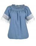 Marken-Carmenbluse blau