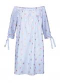 Marken-Carmenkleid blau-goldfarben