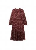 Marken-Chiffon-Druckkleid mitVolant rostrot