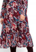 Marken-Chiffonkleid mitSpitzendetails und Volant rot-bunt