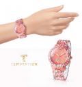 Marken-Damen-Armbanduhr rosé-bunt