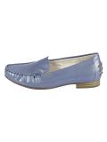 Marken-Damen-Lackleder-Slipper blaugrau