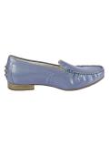 Marken-Damen-Lackleder-Slipper blaugrau