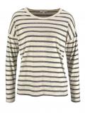 Marken-Damen-Langarmshirt offwhite-grau