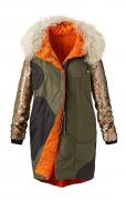 Marken-Daunenparka mit Lammfell bunt