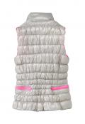 Marken-Daunenweste grau-neonpink