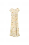 Marken-Druck-Maxikleid apricot-blau Gr. L