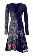 Marken-Druckkleid dunkelblau-bunt