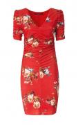 Marken-Druckkleid rot