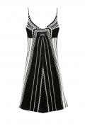 Marken-Feinstrickkleid schwarz-ecru