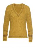 Marken-Grobstrickpullover mit Wolle gelb