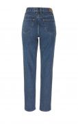 Marken-High-Waist-Jeans blau