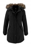 Marken-Jacke mit Webpelz schwarz