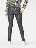 Marken-Jeans mit Badges dunkelblau 32 inch