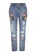 Marken-Jeans mit Stickerei hellblau 32 inch