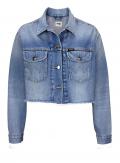 Marken-Jeansjacke blau-used