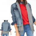 Marken-Jeansjacke und -Weste blau-grau Gr. XS