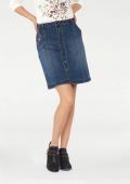 Marken-Jeansrock mit Stickerei blau-used