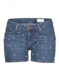 Marken-Jeansshorts mit Perlen blau