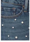 Marken-Jeansshorts mit Perlen blau