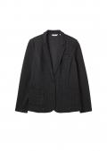 Marken-Jerseyblazer mitKaromuster schwarz-grau Gr. 50