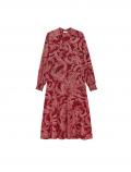 Marken-Jerseykleid mit Paisleydruck weinrot