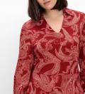 Marken-Jerseykleid mit Paisleydruck weinrot