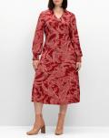 Marken-Jerseykleid mit Paisleydruck weinrot
