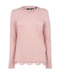 Marken-Jerseyshirt mit Spitze rosa