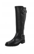 Marken-Kalb-Nappaleder-Stiefel schwarz